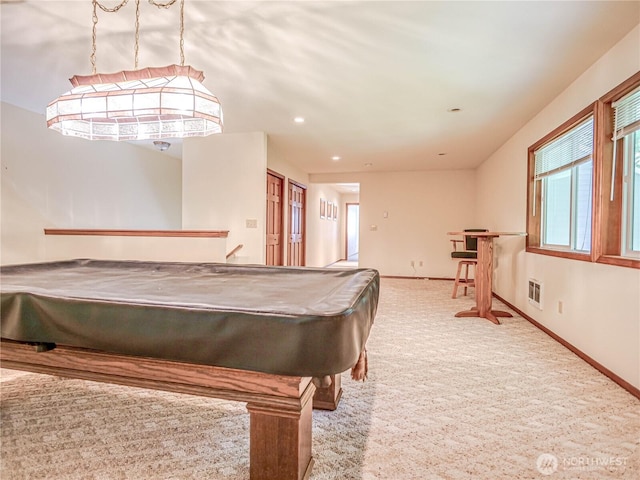 4616 140th St NW, Marysville, WA 98271 - rec room with pool table, carpet, and recessed lighting