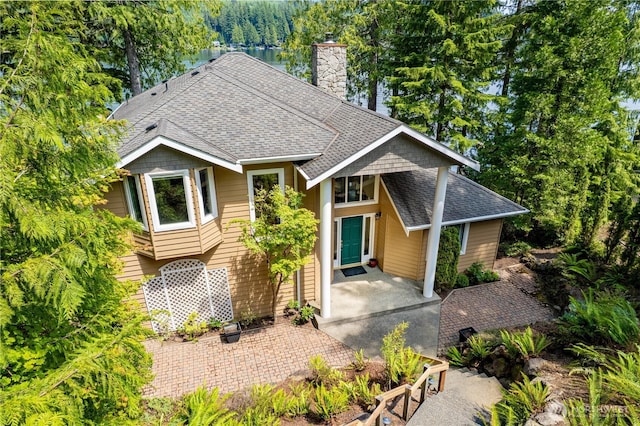 33571 Cliff Rd, Mount Vernon, WA 98274 - view of front of house with roof with shingles and a chimney