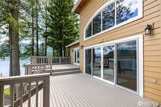 33571 Cliff Rd, Mount Vernon, WA 98274 - wooden deck featuring a water view