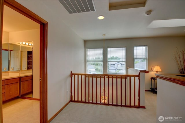 1218 Alpine View Dr, Mount Vernon, WA 98274 - hall featuring light colored carpet and recessed lighting