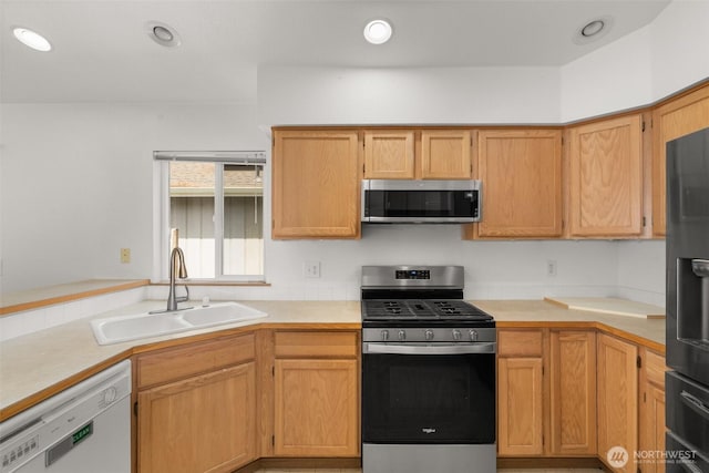 5221 Ivy Hill Ln SE, Lacey, WA 98513 - kitchen featuring appliances with stainless steel finishes, light countertops, and recessed lighting