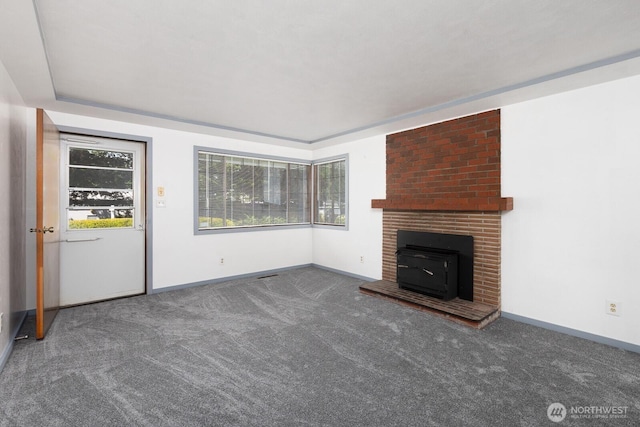 1108 123rd St S, Tacoma, WA 98444 - unfurnished living room with carpet and a fireplace