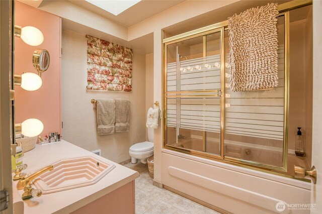 605 Lee Ave, Aberdeen, WA 98520 - full bathroom with vanity, combined bath / shower with glass door, and tile patterned floors