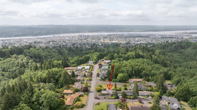 605 Lee Ave, Aberdeen, WA 98520 - aerial view of property's location with a heavily wooded area and nearby suburban area