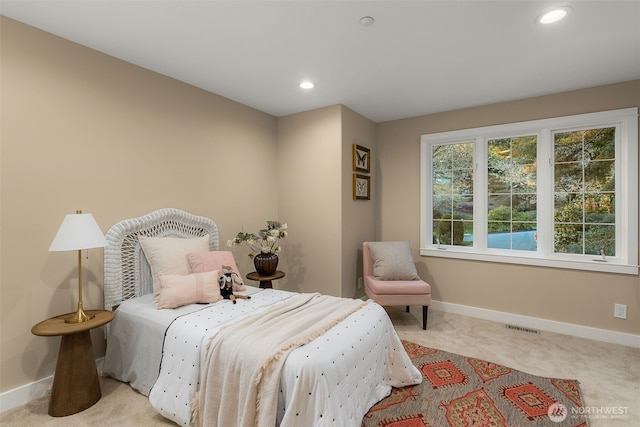 19221 SE 25th St, Sammamish, WA 98075 - carpeted bedroom featuring baseboards and recessed lighting