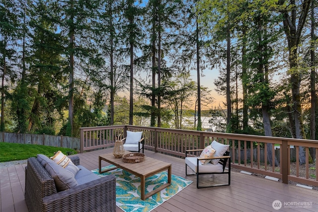 19221 SE 25th St, Sammamish, WA 98075 - deck at dusk with outdoor lounge area
