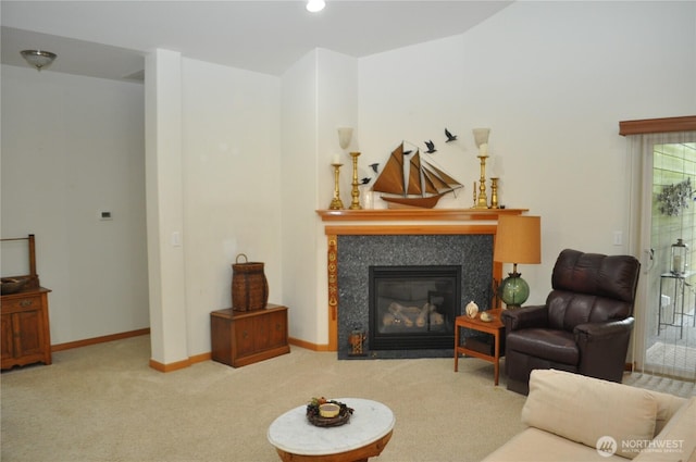 1750 Grand Ave, Mount Vernon, WA 98274 - living room featuring a fireplace and carpet flooring