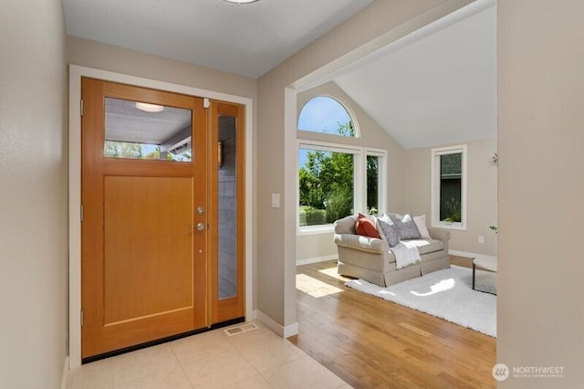 3200 SE Balboa Dr, Vancouver, WA 98683 - entryway featuring vaulted ceiling and light wood-type flooring