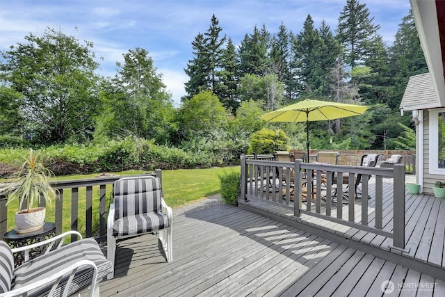 4623 224th St SE, Bothell, WA 98021 - deck with view of scattered trees and a lawn