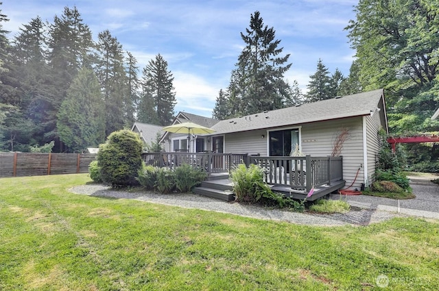 4623 224th St SE, Bothell, WA 98021 - rear view of house with a wooden deck