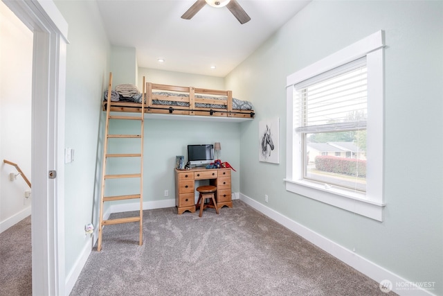 614 16th St SW, Puyallup, WA 98371 - carpeted bedroom featuring baseboards and ceiling fan