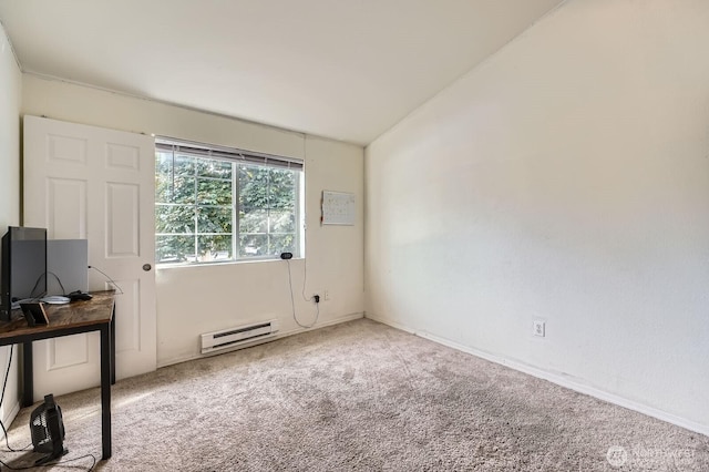 2100 S 336th St Unit M1, Federal Way, WA 98003 - unfurnished bedroom with baseboard heating, carpet flooring, and lofted ceiling