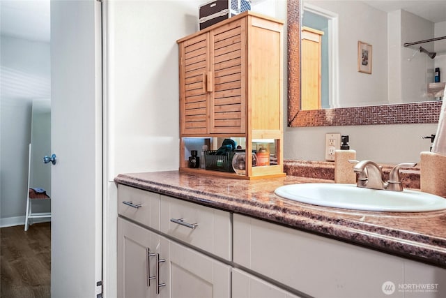 3305 207th Pl SE, Bothell, WA 98012 - bathroom featuring vanity and wood finished floors