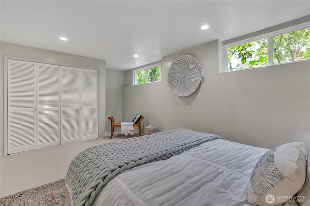 4815 46th Ave S, Seattle, WA 98118 - bedroom with recessed lighting, carpet floors, and a closet