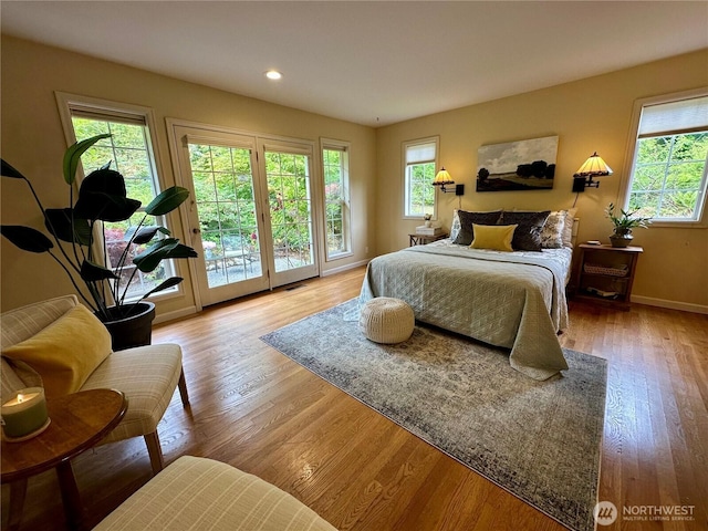 2285 Rusty Ln, Bellingham, WA 98229 - bedroom featuring access to outside, recessed lighting, and light wood finished floors