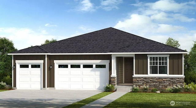 2602 Acer Loop SE, Lacey, WA 98513 - view of front of home with board and batten siding, a garage, and a shingled roof