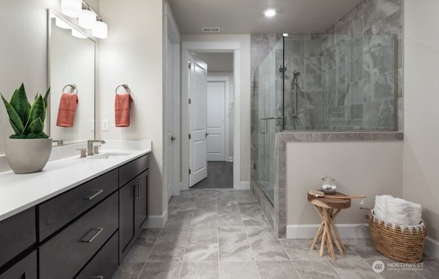 2602 Acer Loop SE, Lacey, WA 98513 - full bath featuring vanity, a shower stall, and recessed lighting