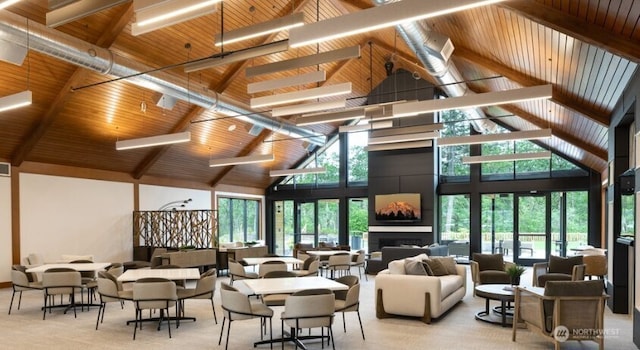 2602 Acer Loop SE, Lacey, WA 98513 - lobby with high vaulted ceiling and a wooden ceiling with exposed beams
