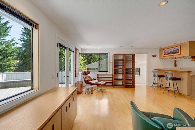 2314 140th Pl SE, Mill Creek, WA 98012 - living area with light wood finished floors, recessed lighting, and french doors