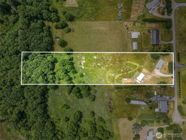 172 Equine Dr, Onalaska, WA 98570 - aerial view of property and surrounding area with property boundaries highlighted