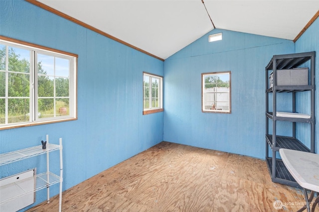172 Equine Dr, Onalaska, WA 98570 - unfurnished bedroom featuring vaulted ceiling and wood finished floors