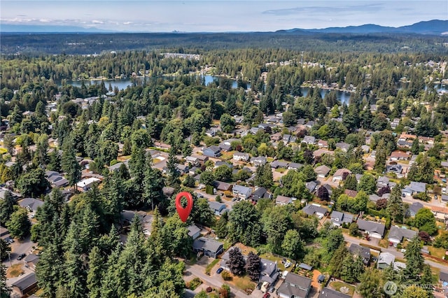 21628 SE 271st St, Maple Valley, WA 98038 - aerial view of property's location with a water and mountain view