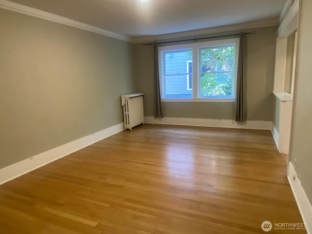 4725 15th Ave NE Unit 14, Seattle, WA 98105 - unfurnished room with crown molding, light wood-style floors, and radiator