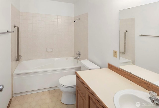 1312 S Massachusetts St Unit 202, Seattle, WA 98144 - full bathroom featuring bathtub / shower combination, vanity, and tile patterned flooring
