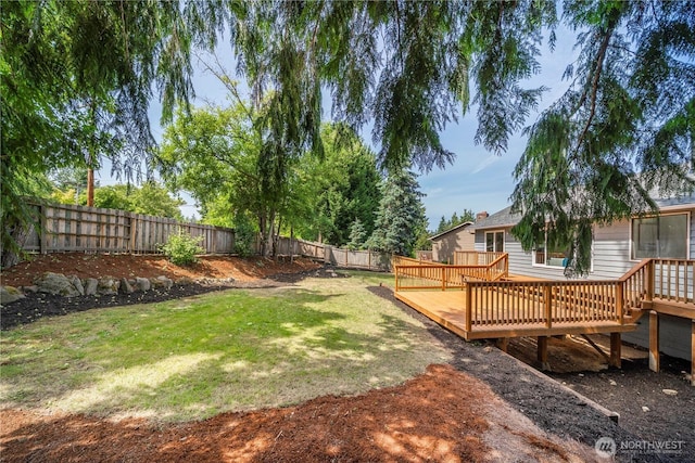 5201 S 298th Ct, Auburn, WA 98001 - fenced backyard with a wooden deck