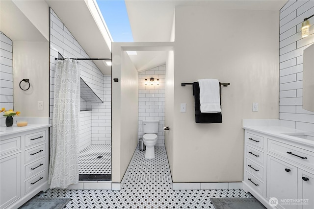 2855 SW 300th Pl, Federal Way, WA 98023 - full bath featuring vanity, a shower stall, and tile walls