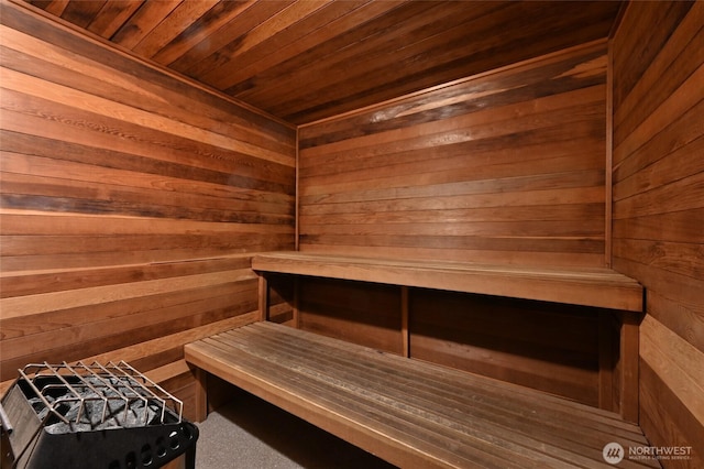 3722 27th Pl W Unit 301, Seattle, WA 98199 - relaxing sauna with wood walls and wooden ceiling