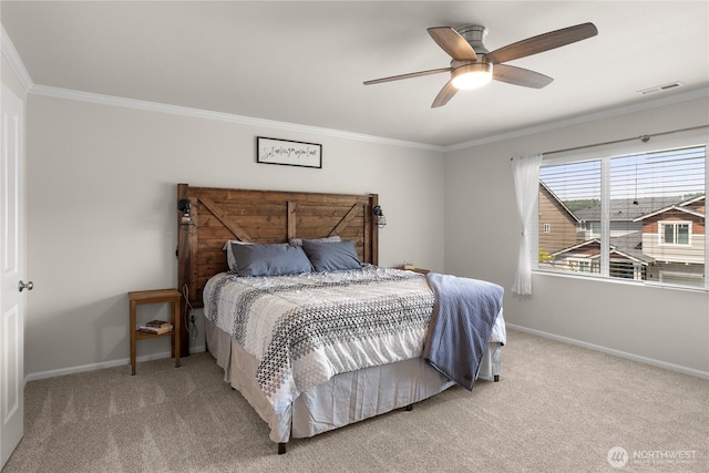 902 Van Ogle Ln NW, Orting, WA 98360 - bedroom with carpet, ornamental molding, and ceiling fan