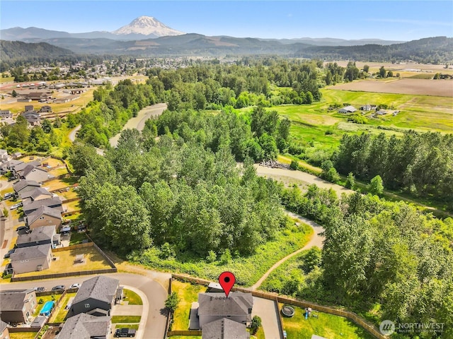 902 Van Ogle Ln NW, Orting, WA 98360 - aerial perspective of suburban area with a mountain backdrop