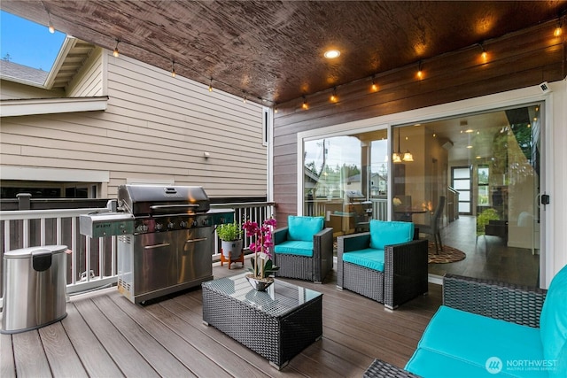 2511 124th Pl SE, Everett, WA 98208 - wooden terrace featuring grilling area and an outdoor hangout area