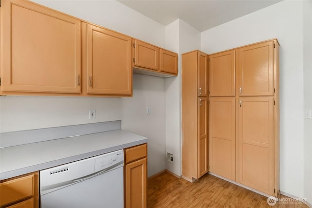 6317 Barstow Ln SE Unit 8, Lacey, WA 98513 - kitchen with white dishwasher, light wood finished floors, and light countertops