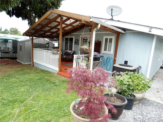 1200 Lincoln St Unit 154, Bellingham, WA 98229 - exterior space with a wooden deck and a storage unit