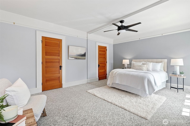 219 N Tacoma Ave Unit A205, Tacoma, WA 98403 - carpeted bedroom featuring baseboards and a ceiling fan
