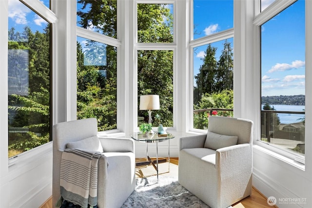 8246 W Mercer Way, Mercer Island, WA 98040 - sunroom / solarium with a water view