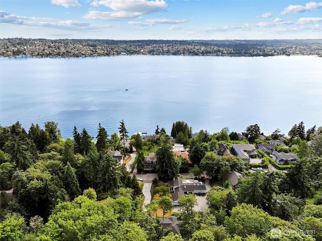 8246 W Mercer Way, Mercer Island, WA 98040 - aerial perspective of suburban area featuring a nearby body of water
