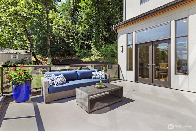 8246 W Mercer Way, Mercer Island, WA 98040 - view of patio / terrace with french doors and an outdoor living space