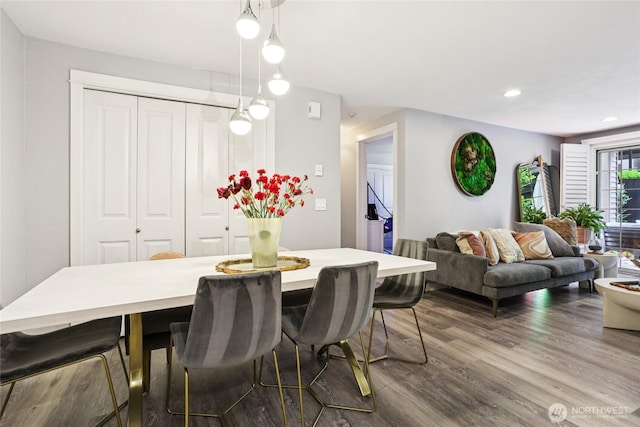 916 3rd Ave Unit A104, Kirkland, WA 98033 - dining area featuring dark wood-style flooring and recessed lighting