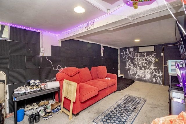 5229 S Thompson Ave, Tacoma, WA 98408 - home theater room with unfinished concrete floors