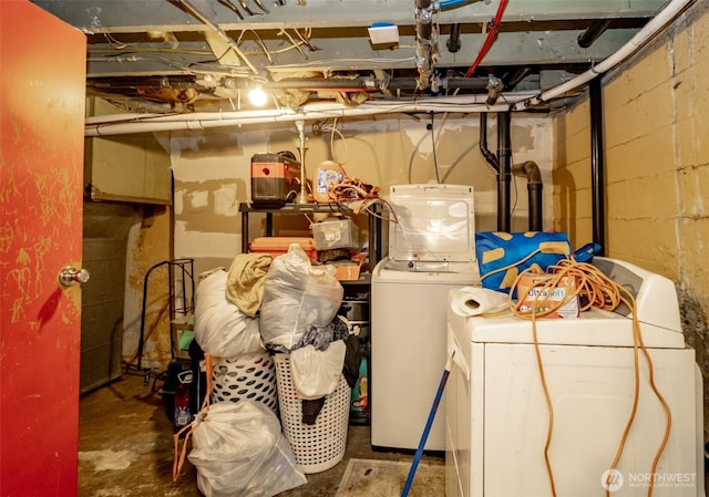 5229 S Thompson Ave, Tacoma, WA 98408 - unfinished below grade area with washing machine and clothes dryer