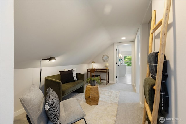 157 26th Ave, Seattle, WA 98122 - living area with light carpet, lofted ceiling, and recessed lighting