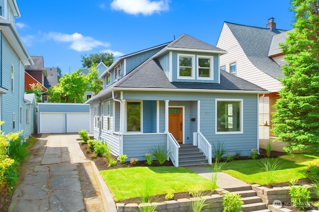 157 26th Ave, Seattle, WA 98122 - bungalow-style house featuring an outdoor structure, a garage, and a front yard