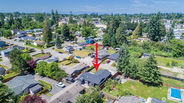 9621 1st Ave SE, Everett, WA 98208 - aerial view of property's location with nearby suburban area and a tree filled landscape