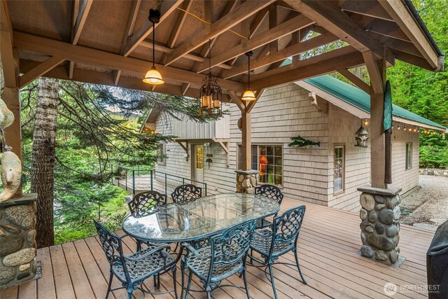 2290 Riffle Dr, Leavenworth, WA 98826 - wooden terrace featuring outdoor dining space