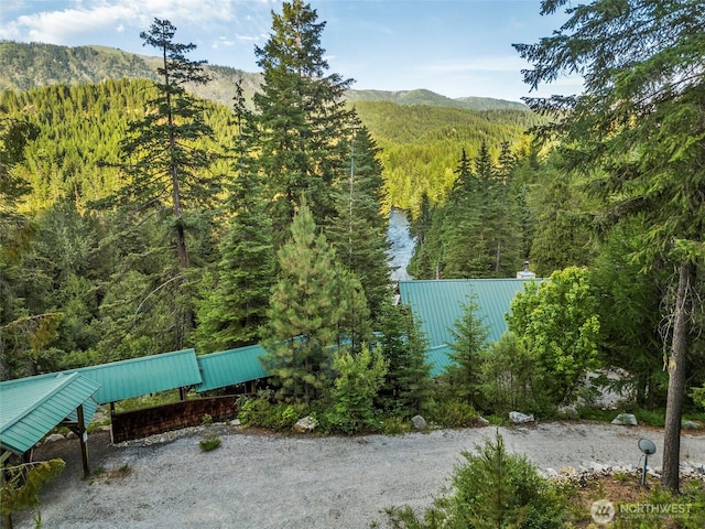 2290 Riffle Dr, Leavenworth, WA 98826 - water view featuring a mountain backdrop and a forest