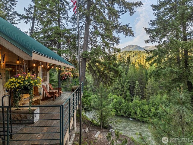 2290 Riffle Dr, Leavenworth, WA 98826 - view of yard with a mountain view and a forest view