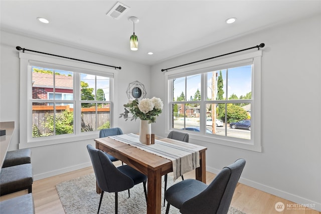 8315 24th Ave NW, Seattle, WA 98117 - dining area featuring healthy amount of natural light, light wood-style flooring, and recessed lighting